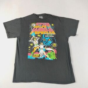 Star Wars Shirt Mens Large Black Mad Engine Luke Skywalker Darth Vader Comic Tee